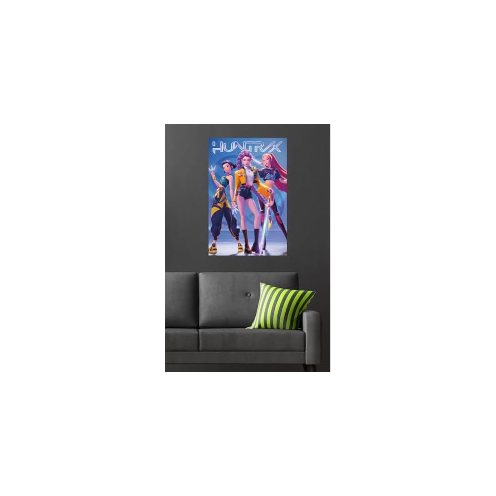 Netflix KPop Demon Hunters (2025) - Huntrix Hero Group Wall Poster, 34L" x 22.4W", Premium Unframed Version
