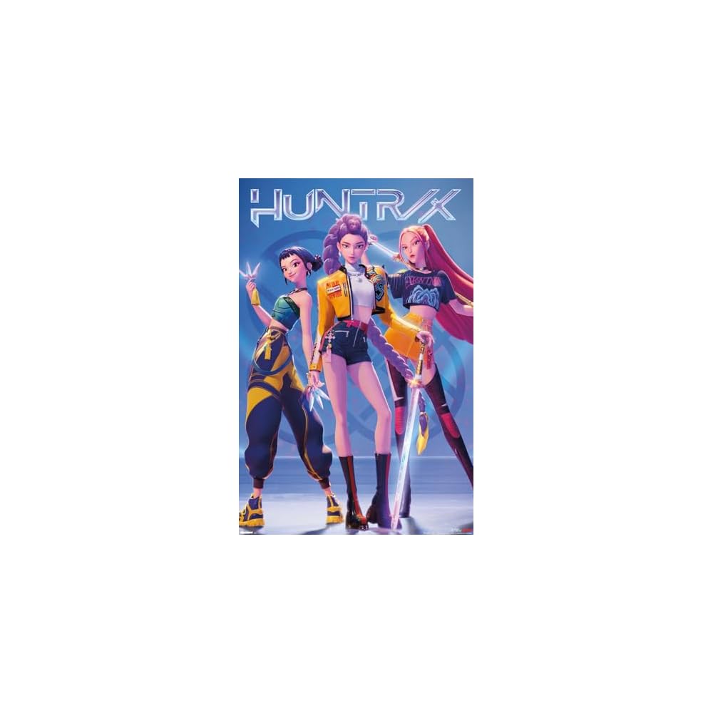 Netflix KPop Demon Hunters (2025) - Huntrix Hero Group Wall Poster, 34L" x 22.4W", Premium Unframed Version