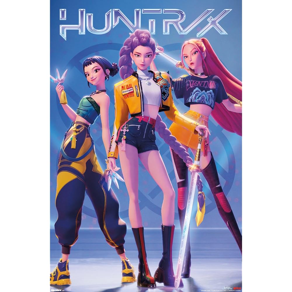 Netflix KPop Demon Hunters (2025) - Huntrix Hero Group Wall Poster, 34L" x 22.4W", Premium Unframed Version