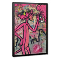 Pink Panther Character Art Modern Canvas Painting - Creative Design Graphic Prints, Vibrant Print, DIY Frame-Style Graffiti Posters, House Decor for Living Room & Bedroom